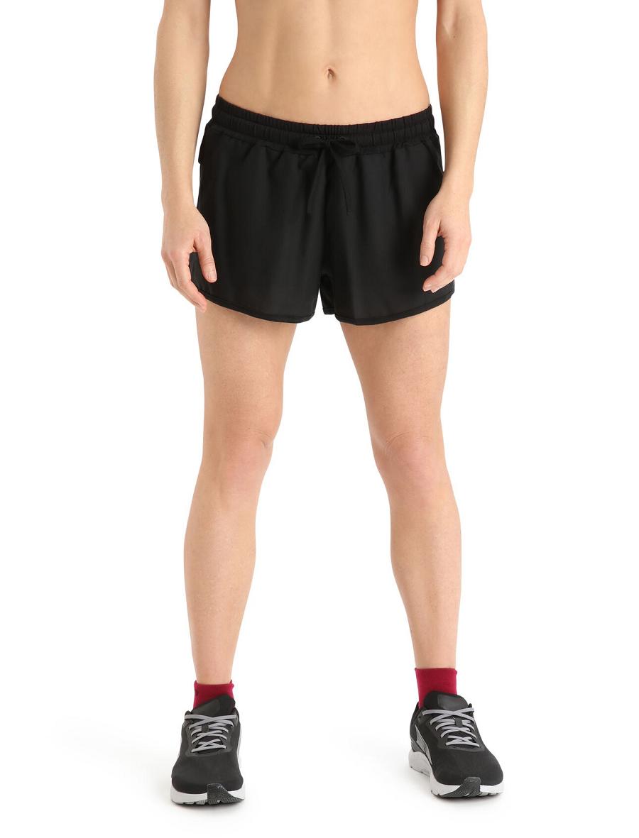 Women\'s Icebreaker ZoneKnit™ Merino Shorts Black | CA 1442RVDW